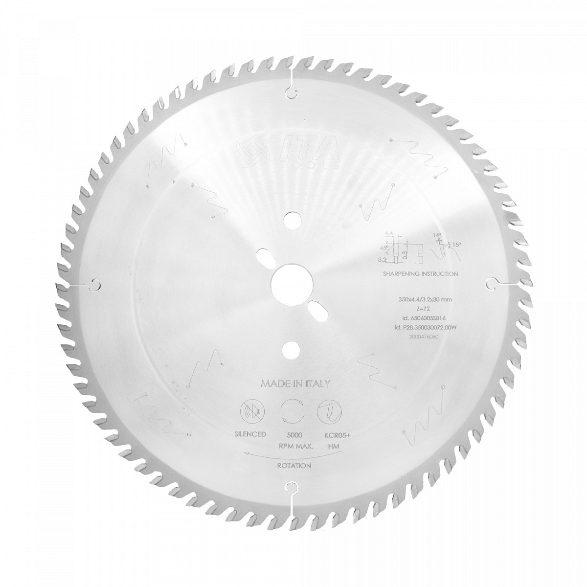 Пила дисковая ITA 350x4,4/3,2x30 Z=72 трапеция P28.350030072.00W